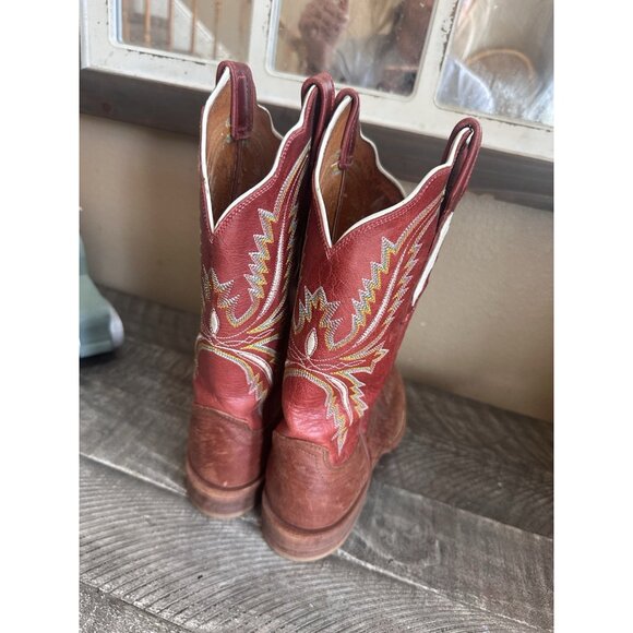 Lucchese 2000 Womens Western Cowgirl Leather Boots Brown Rust T5163HD SZ 7.5 B - Picture 4 of 5